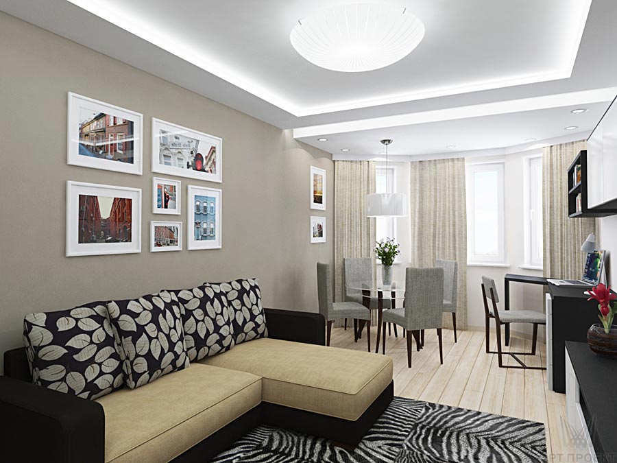 Дизайн-проект интерьера трехкомнатной квартиры 89 кв.м в стиле минимализм