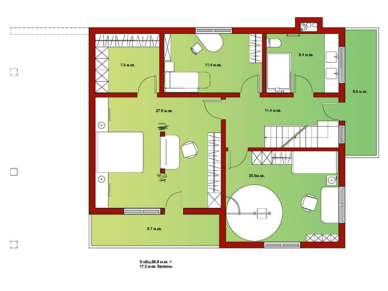 Архитектурный проект дома 231 кв.м: планы этажей