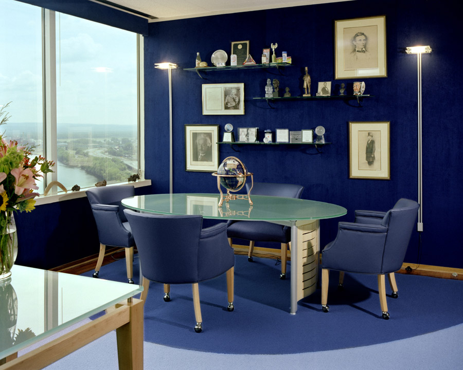 Синий цвет в интерьере кабинета