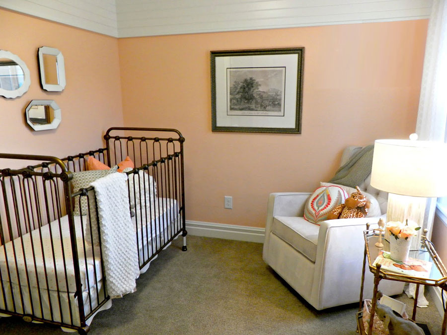 Персиковый цвет в интерьере детской