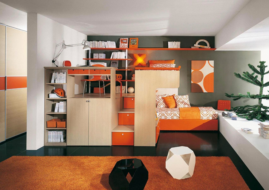 Дизайн интерьера  просторной детской комнаты 