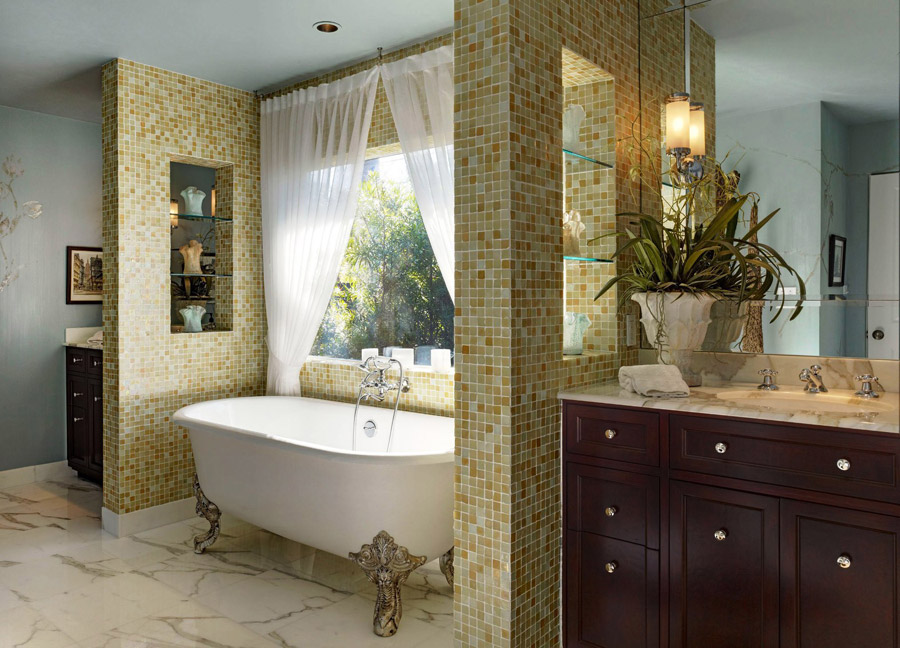 Дизайн интерьера ванной комнаты: материалы