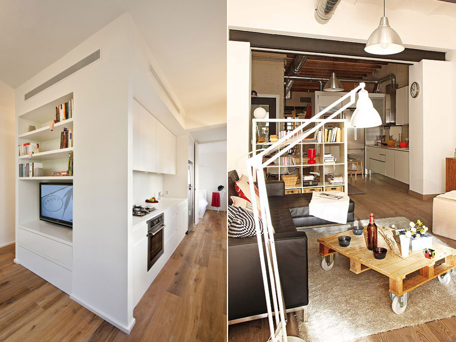Дизайн интерьера малогабаритных квартир: шкафы и стеллажи