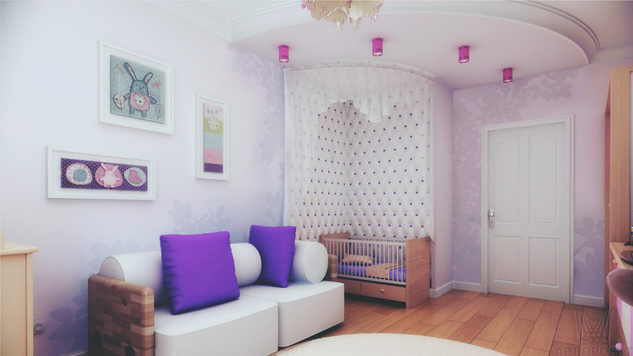Дизайн интерьера детской в двухкомнатной квартире 105,3 кв. м 