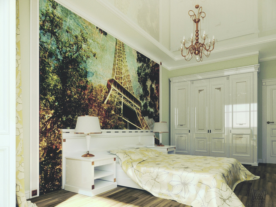 Дизайн-проект инДизайн интерьера спальни в двухкомнатной квартире 105,3 кв. м 