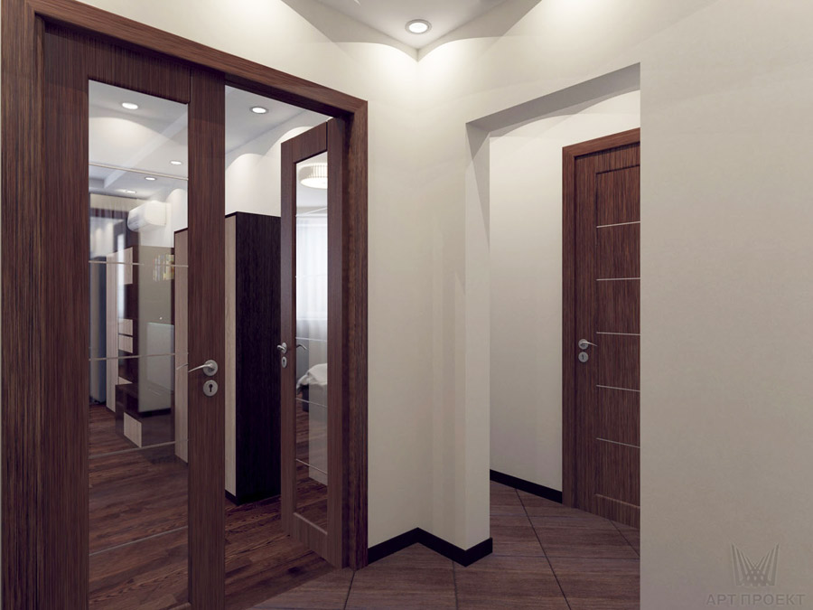 Дизайн-проект интерьера однокомнатной квартиры 44 кв.м - коридор