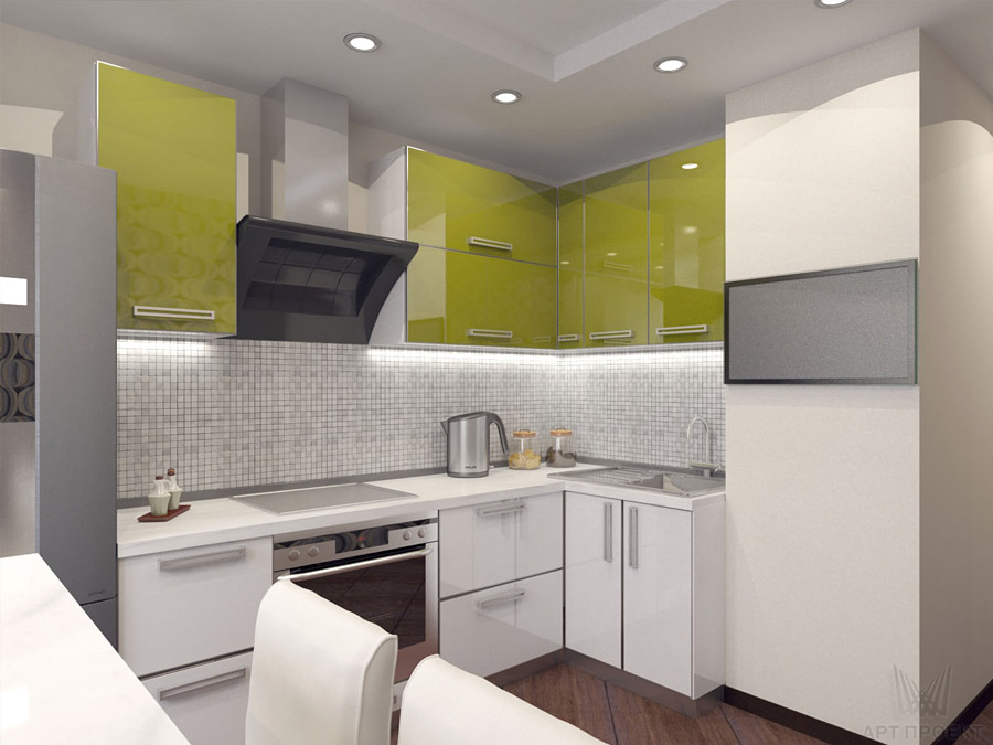 Дизайн-проект интерьера однокомнатной квартиры 44 кв.м - кухня