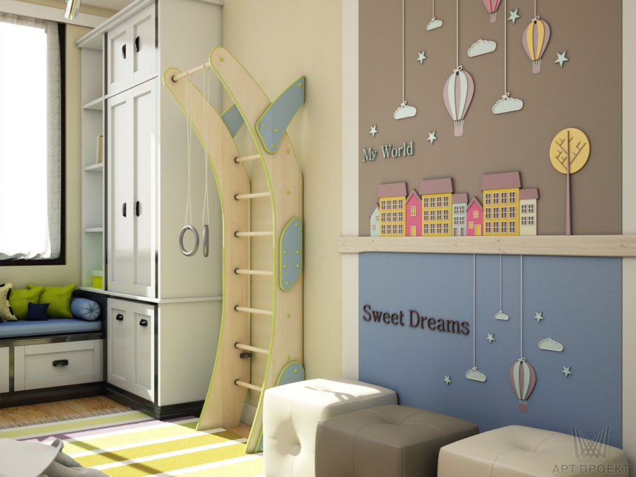 Дизайн-проект интерьера квартиры 58,6  кв.м - детская комната