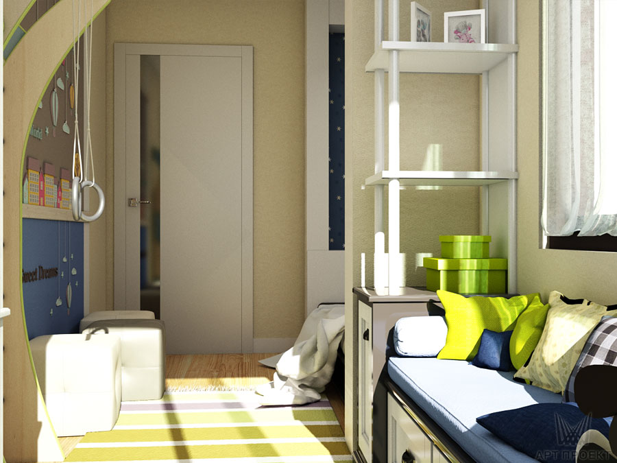 Дизайн-проект интерьера квартиры 58,6  кв.м - зона отдыха в детской