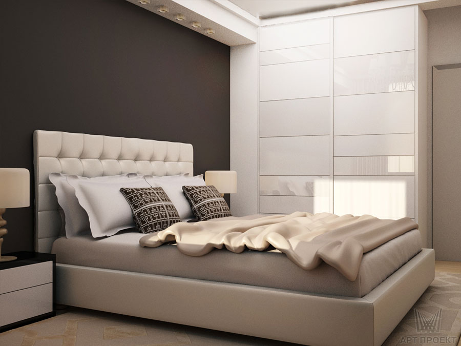 Дизайн-проект интерьера квартиры 58,6  кв.м - спальня