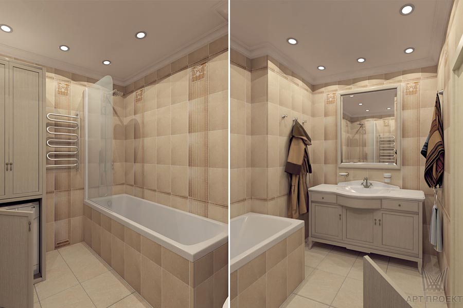 Дизайн-проект интерьера квартиры 97 кв.м - ванная
