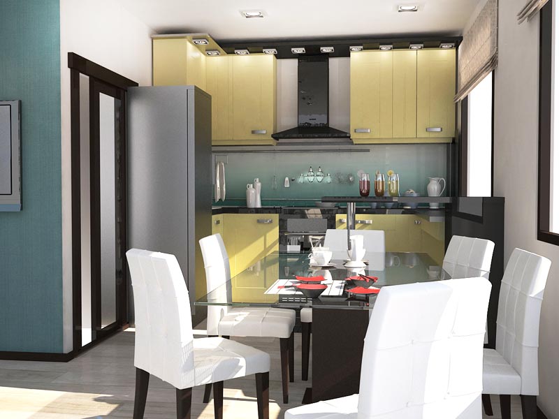 Дизайн-проект интерьера трехкомнатной квартиры 78,5 кв.м - кухня