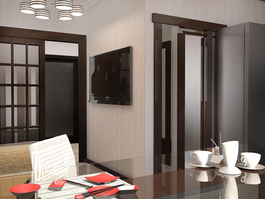 Дизайн интерьера трехкомнатной квартиры 78,5 кв.м - межкомнатные двери