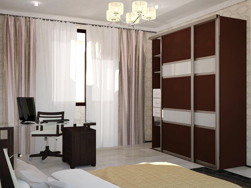 Дизайн-проект интерьера трехкомнатной квартиры 78,5 кв.м: гардероб в спальне