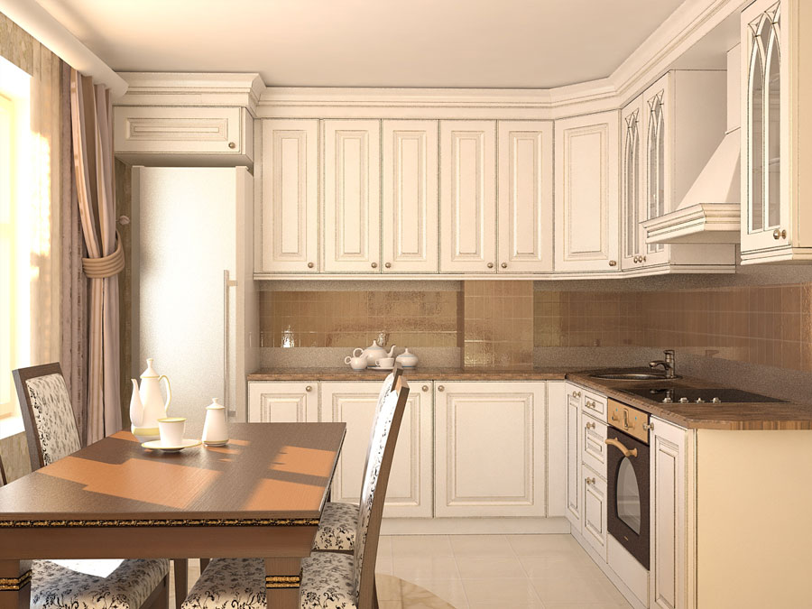 Дизайн-проект интерьера трехкомнатной квартиры 67 кв.м: кухня