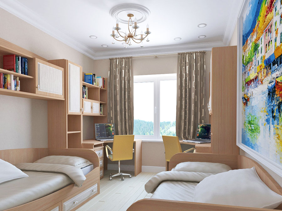 Дизайн интерьера двухкомнатной квартиры 73 кв.м для семьи из 4-х человек (фото, дизайн-проект, чертежи) - Арт Проект г. Москва