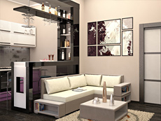 Дизайн-проект интерьера однокомнатной квартиры 48 кв.м