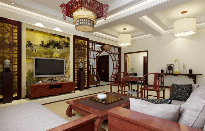Китайский стиль в интерьере комнаты отдыха